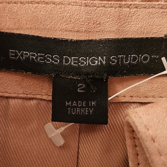 Express Design Studio Genuine Suede Leather 3/4 Sleeve Coat. PINK Size 2. - Picture 4 of 9